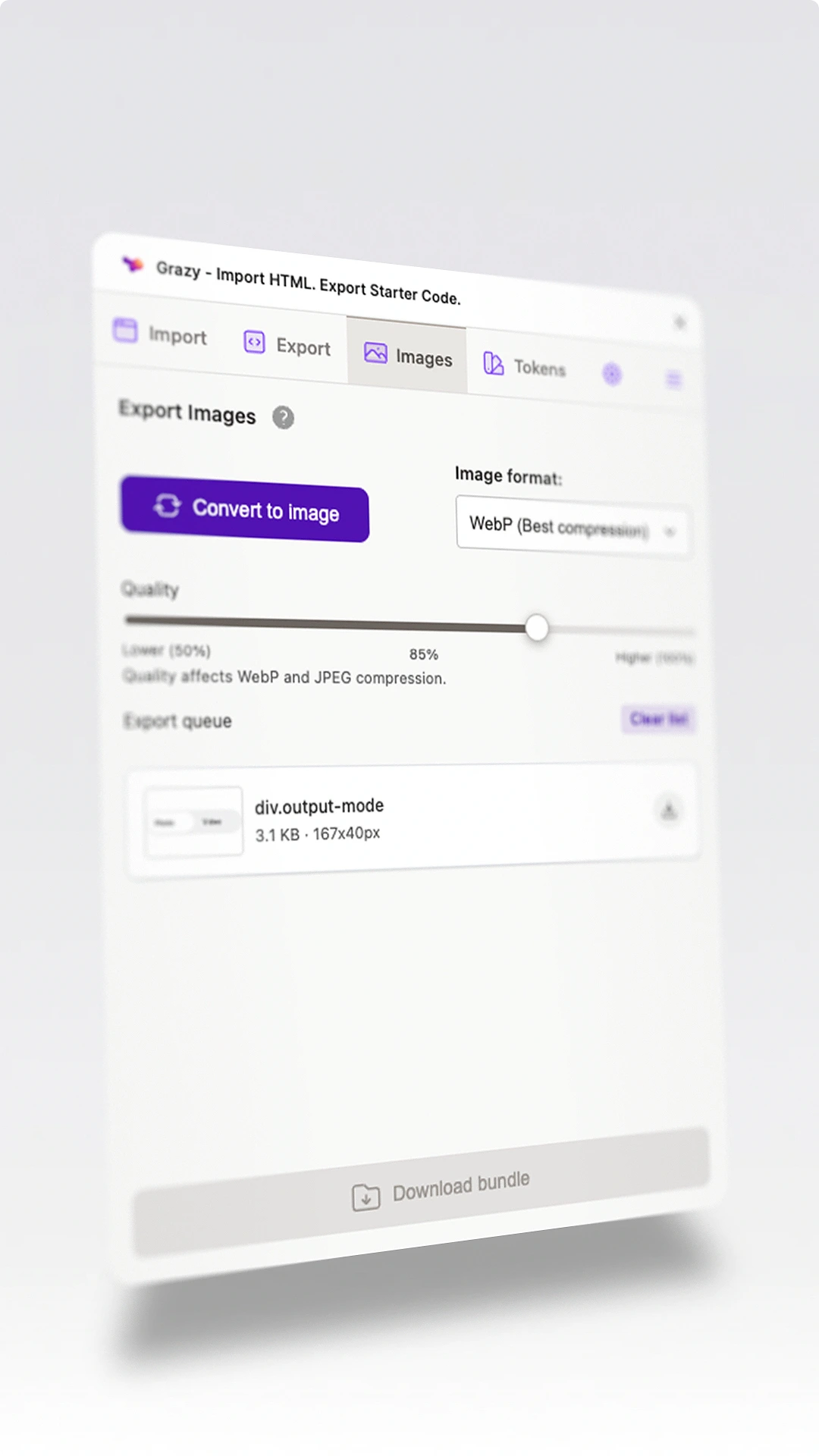 Grazy plugin interface screen 03
