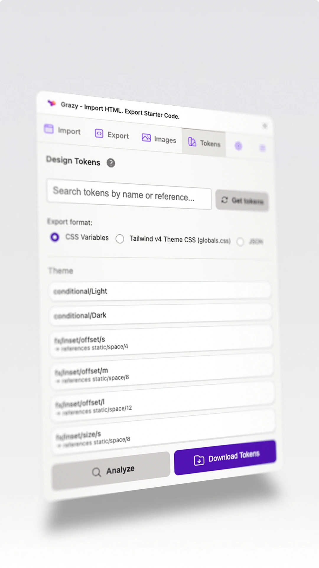 Grazy plugin interface screen 04